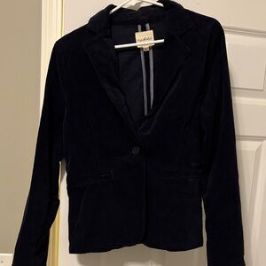 Elegant Velvet Blazer in Midnight Black